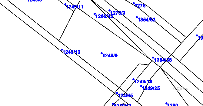 Parcela st. 1249/9 v KÚ Smilovice, Katastrální mapa
