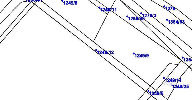 Parcela st. 1249/12 v KÚ Smilovice, Katastrální mapa