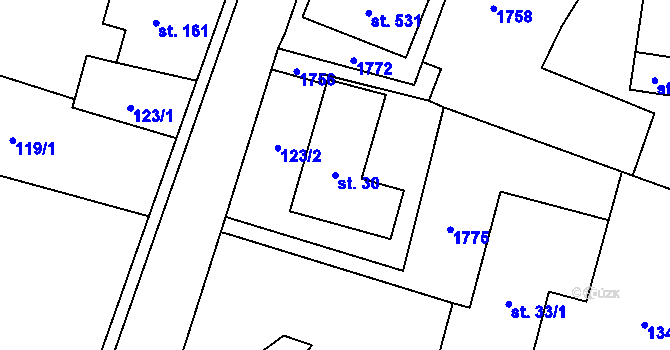 Parcela st. 30 v KÚ Smilovice u Třince, Katastrální mapa