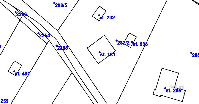 Parcela st. 181 v KÚ Smilovice u Třince, Katastrální mapa