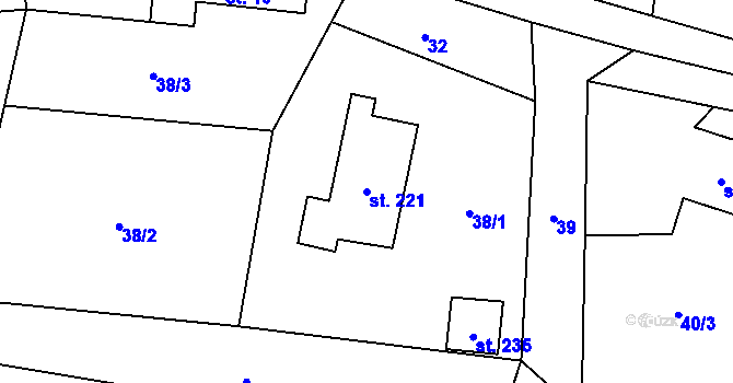 Parcela st. 221 v KÚ Smilovice u Třince, Katastrální mapa