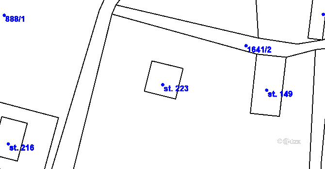 Parcela st. 223 v KÚ Smilovice u Třince, Katastrální mapa