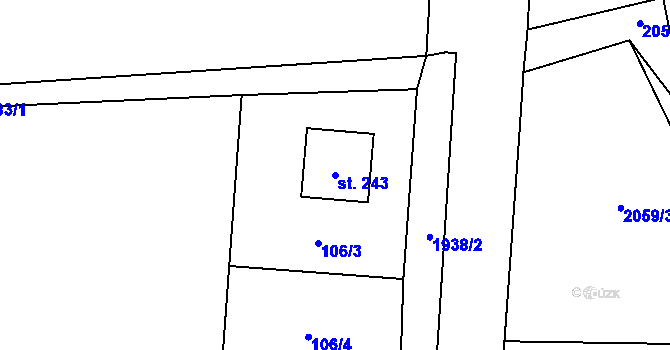 Parcela st. 243 v KÚ Smilovice u Třince, Katastrální mapa