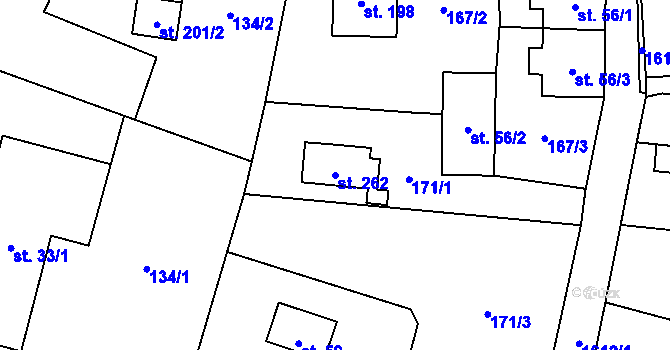 Parcela st. 262 v KÚ Smilovice u Třince, Katastrální mapa