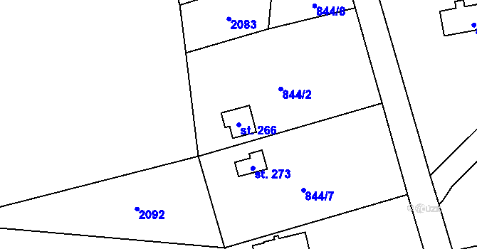 Parcela st. 266 v KÚ Smilovice u Třince, Katastrální mapa