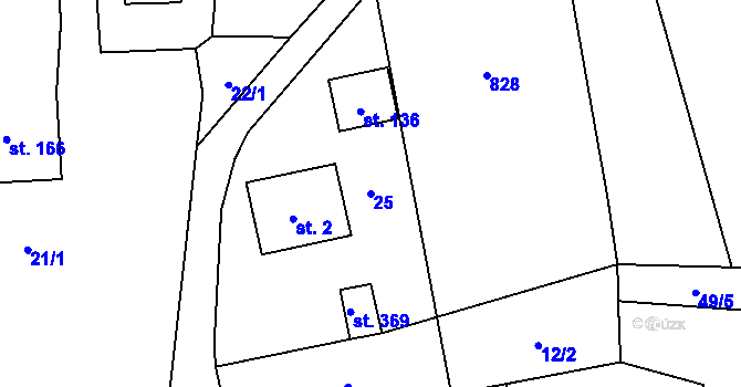 Parcela st. 25 v KÚ Smilovice u Třince, Katastrální mapa