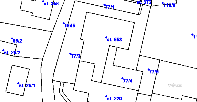 Parcela st. 77 v KÚ Smilovice u Třince, Katastrální mapa