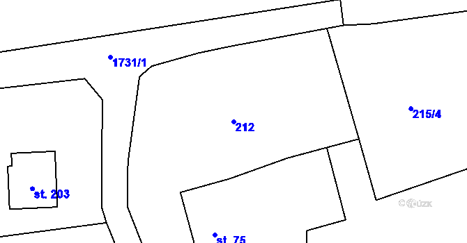 Parcela st. 212 v KÚ Smilovice u Třince, Katastrální mapa