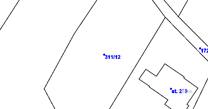 Parcela st. 311/12 v KÚ Smilovice u Třince, Katastrální mapa