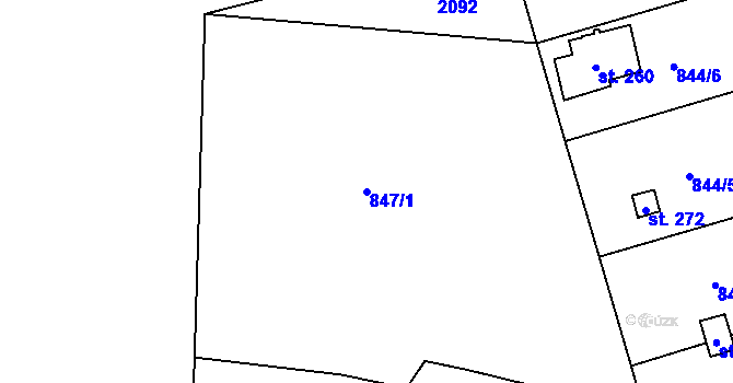 Parcela st. 847/1 v KÚ Smilovice u Třince, Katastrální mapa