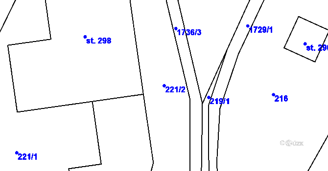 Parcela st. 221/2 v KÚ Smilovice u Třince, Katastrální mapa