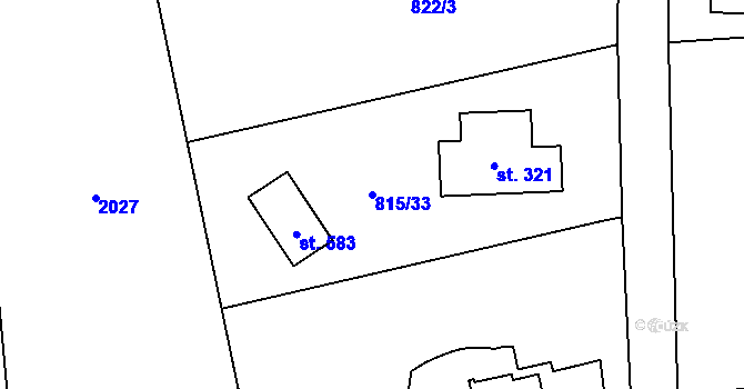 Parcela st. 815/33 v KÚ Smilovice u Třince, Katastrální mapa