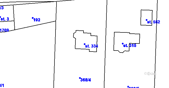 Parcela st. 334 v KÚ Smilovice u Třince, Katastrální mapa