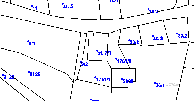 Parcela st. 7/1 v KÚ Smilovice u Třince, Katastrální mapa