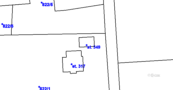 Parcela st. 349 v KÚ Smilovice u Třince, Katastrální mapa