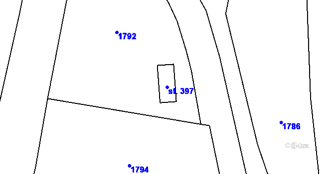 Parcela st. 397 v KÚ Smilovice u Třince, Katastrální mapa
