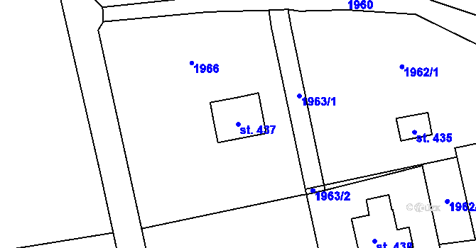 Parcela st. 437 v KÚ Smilovice u Třince, Katastrální mapa