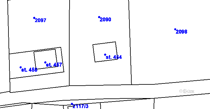 Parcela st. 454 v KÚ Smilovice u Třince, Katastrální mapa