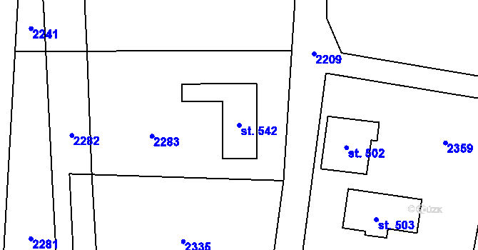 Parcela st. 542 v KÚ Smilovice u Třince, Katastrální mapa