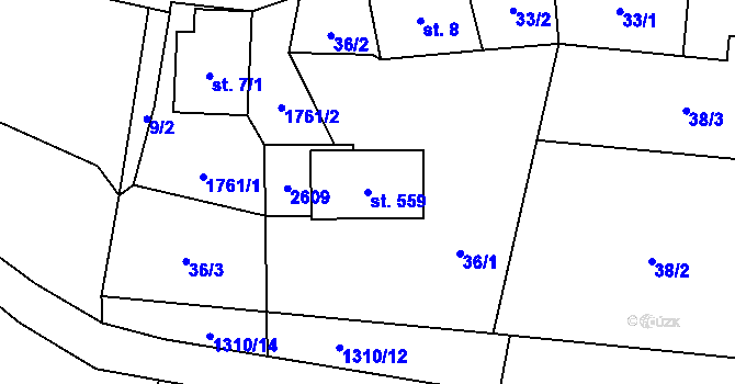 Parcela st. 559 v KÚ Smilovice u Třince, Katastrální mapa