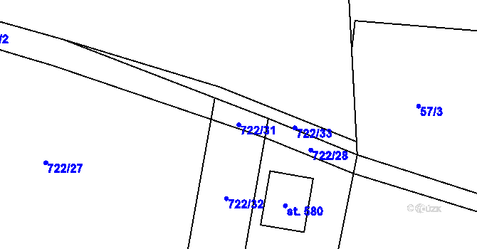Parcela st. 722/31 v KÚ Smilovice u Třince, Katastrální mapa