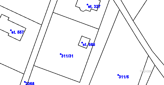 Parcela st. 586 v KÚ Smilovice u Třince, Katastrální mapa