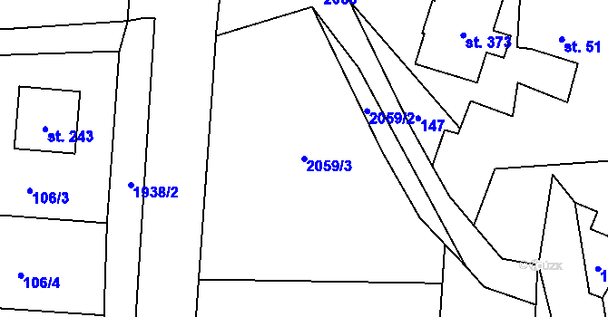 Parcela st. 2059/3 v KÚ Smilovice u Třince, Katastrální mapa