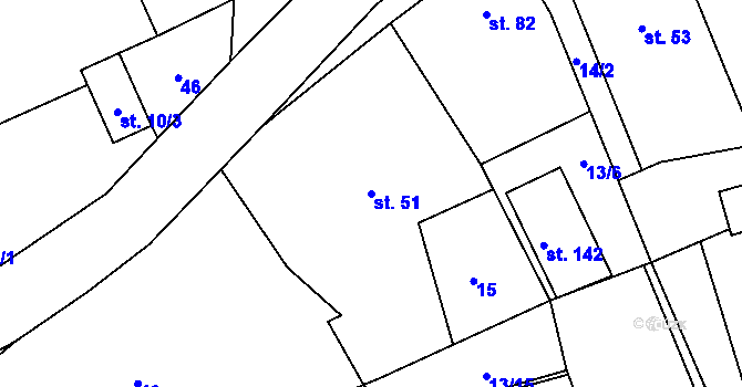 Parcela st. 51 v KÚ Smilovy Hory, Katastrální mapa