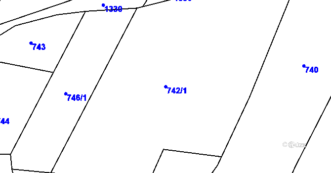 Parcela st. 742/1 v KÚ Smilovy Hory, Katastrální mapa