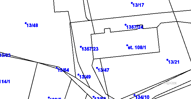 Parcela st. 108/2 v KÚ Smilovy Hory, Katastrální mapa