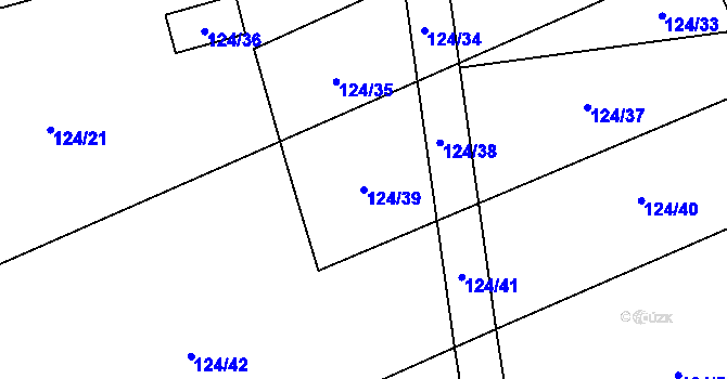 Parcela st. 124/39 v KÚ Smilovy Hory, Katastrální mapa