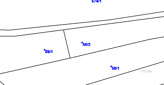 Parcela st. 59/2 v KÚ Smilovy Hory, Katastrální mapa