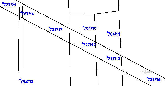 Parcela st. 727/12 v KÚ Smilovy Hory, Katastrální mapa