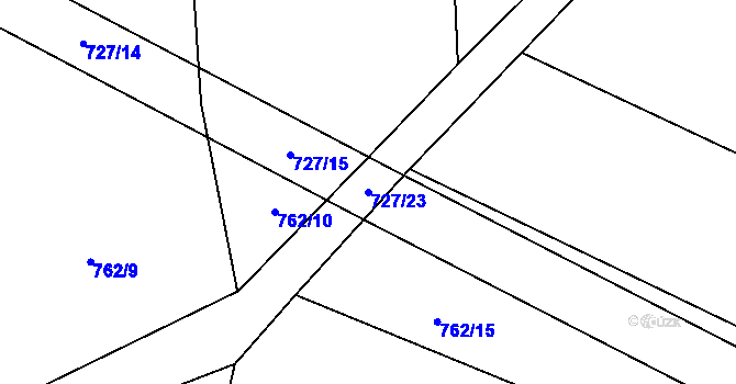 Parcela st. 727/23 v KÚ Smilovy Hory, Katastrální mapa