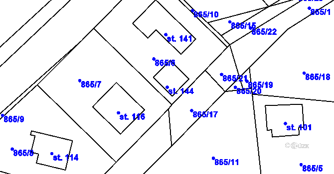 Parcela st. 144 v KÚ Smilovy Hory, Katastrální mapa