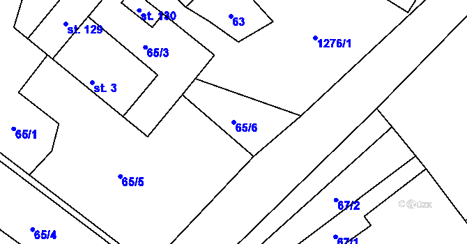 Parcela st. 65/6 v KÚ Smilovy Hory, Katastrální mapa