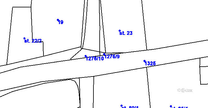 Parcela st. 1276/9 v KÚ Smilovy Hory, Katastrální mapa