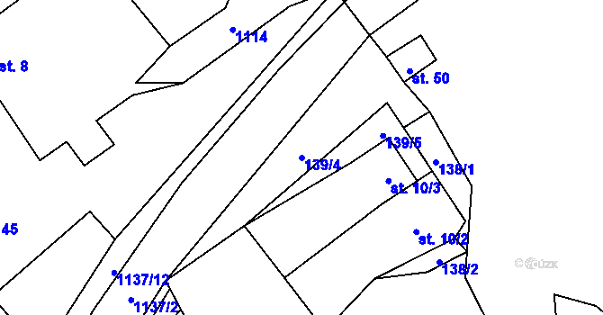 Parcela st. 139/4 v KÚ Stojslavice, Katastrální mapa