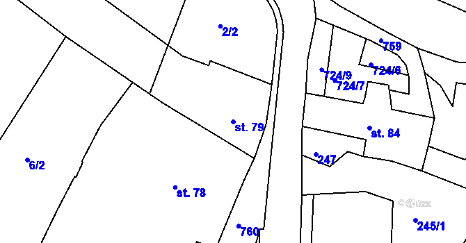 Parcela st. 79 v KÚ Smiřice, Katastrální mapa