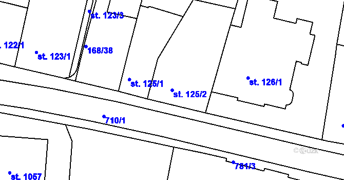 Parcela st. 125/2 v KÚ Smiřice, Katastrální mapa