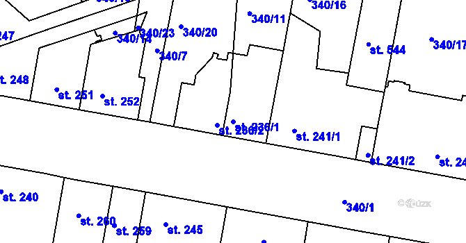 Parcela st. 236/1 v KÚ Smiřice, Katastrální mapa