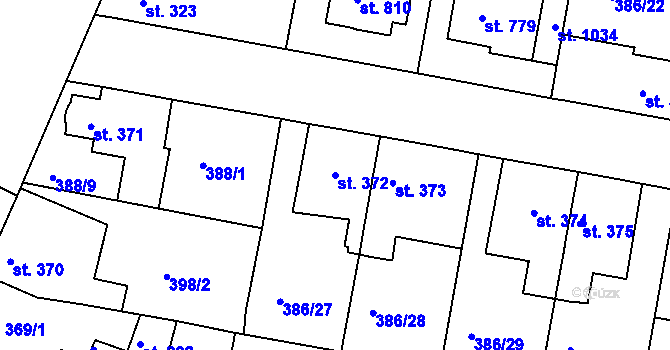 Parcela st. 372 v KÚ Smiřice, Katastrální mapa