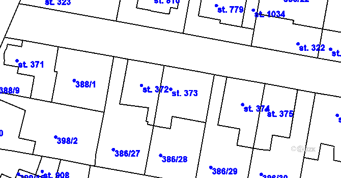 Parcela st. 373 v KÚ Smiřice, Katastrální mapa
