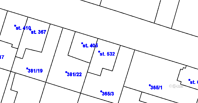 Parcela st. 532 v KÚ Smiřice, Katastrální mapa