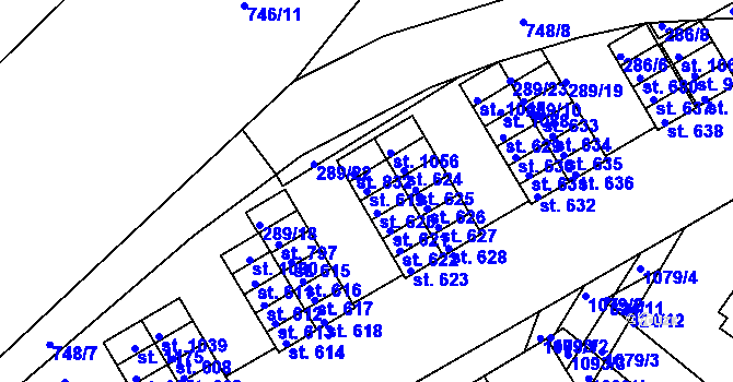 Parcela st. 619 v KÚ Smiřice, Katastrální mapa