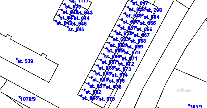 Parcela st. 656 v KÚ Smiřice, Katastrální mapa