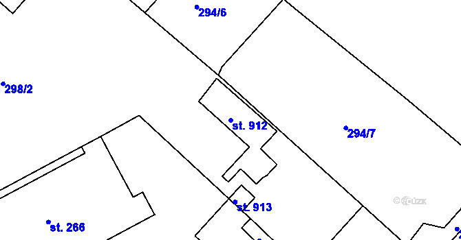 Parcela st. 912 v KÚ Smiřice, Katastrální mapa