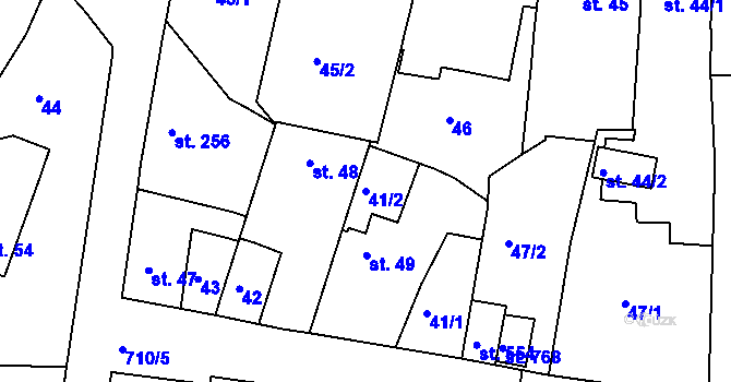 Parcela st. 41/2 v KÚ Smiřice, Katastrální mapa