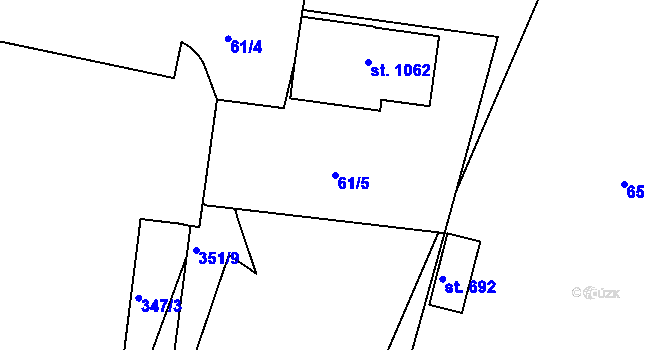 Parcela st. 61/5 v KÚ Smiřice, Katastrální mapa