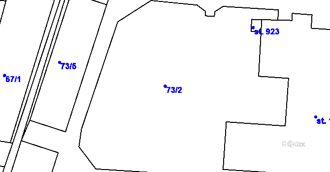 Parcela st. 73/2 v KÚ Smiřice, Katastrální mapa